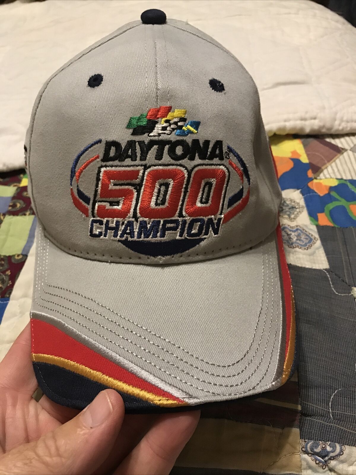 Vintage New Daytona 500 Champion 2005 Gray Nascar Hat Cap