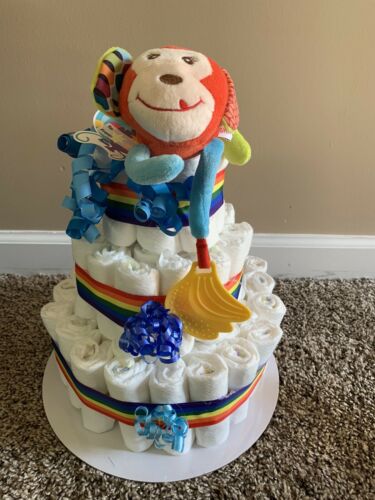 Rainbow Diaper Cake With Pampers