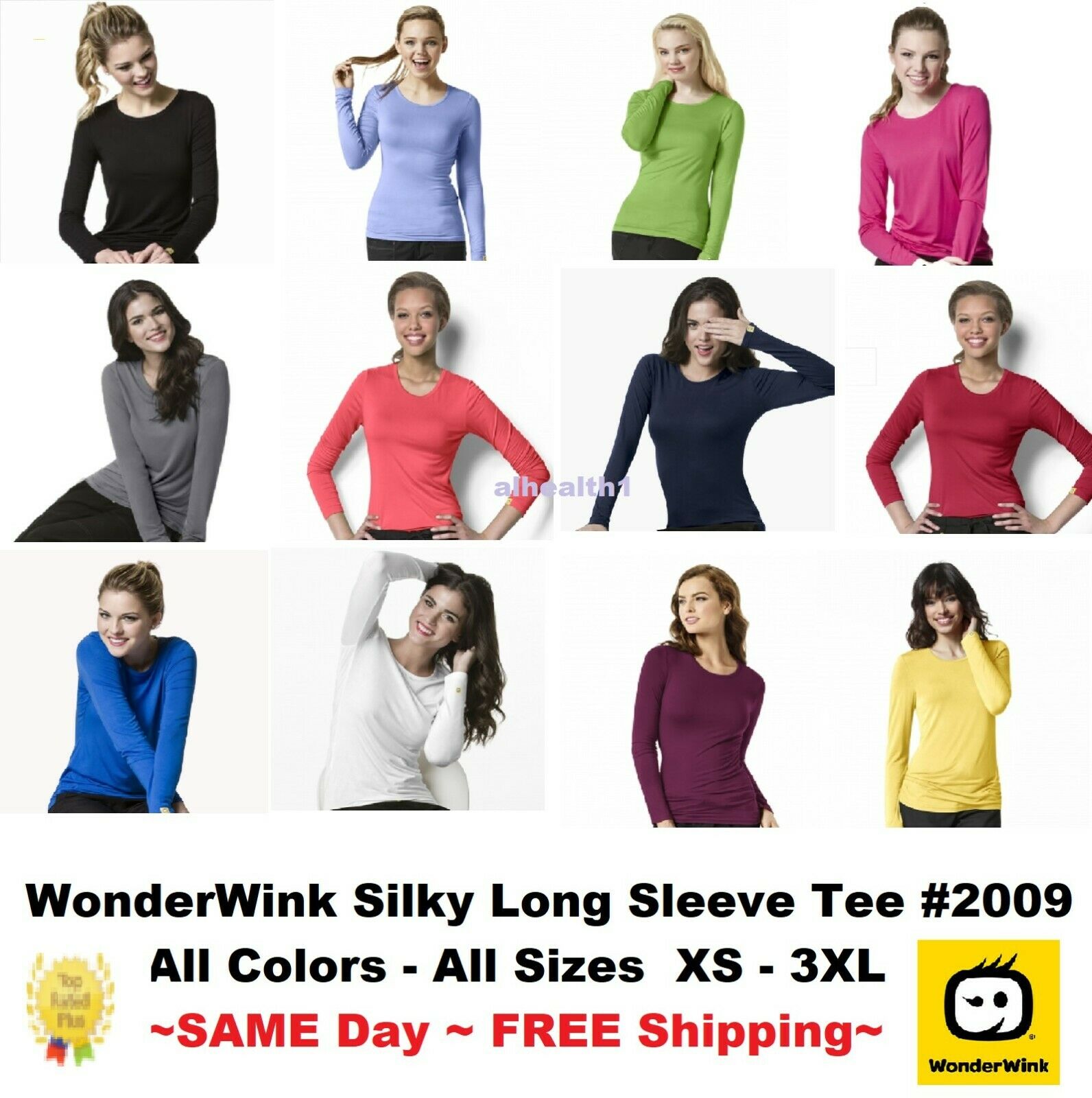 Wonder Wink Nurse Silky Long Sleeve Layer Tee 2009 >new< ~free Same Day Shipping