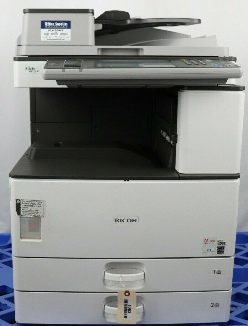 Ricoh Aficio Mp 2852 Laser Mono Bw Printer Copier Scan Duplex 28ppm | Used
