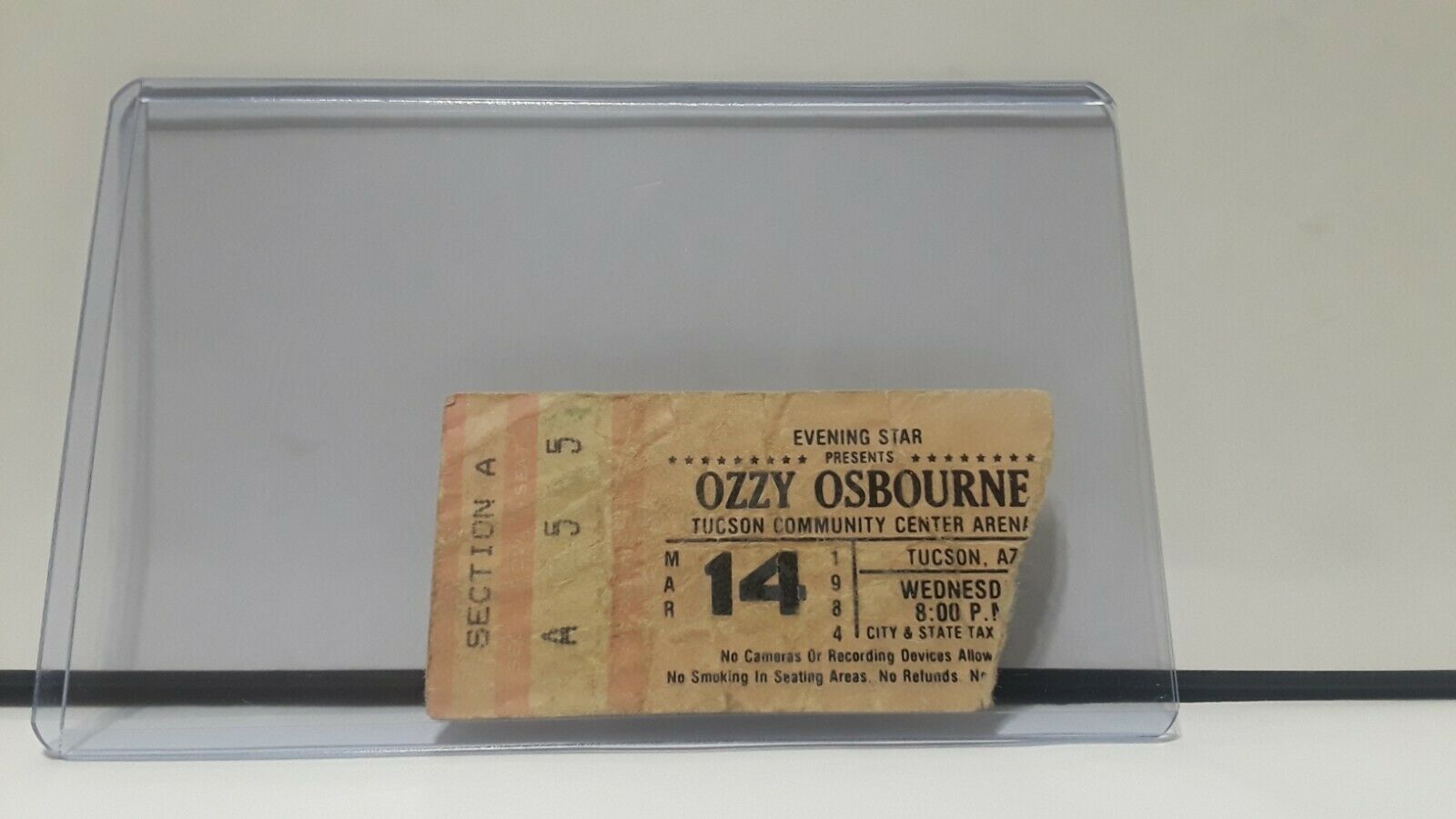 Ozzy Osbourne Ticket Stub Bark At The Moon Tour Tucson Community Center 1984