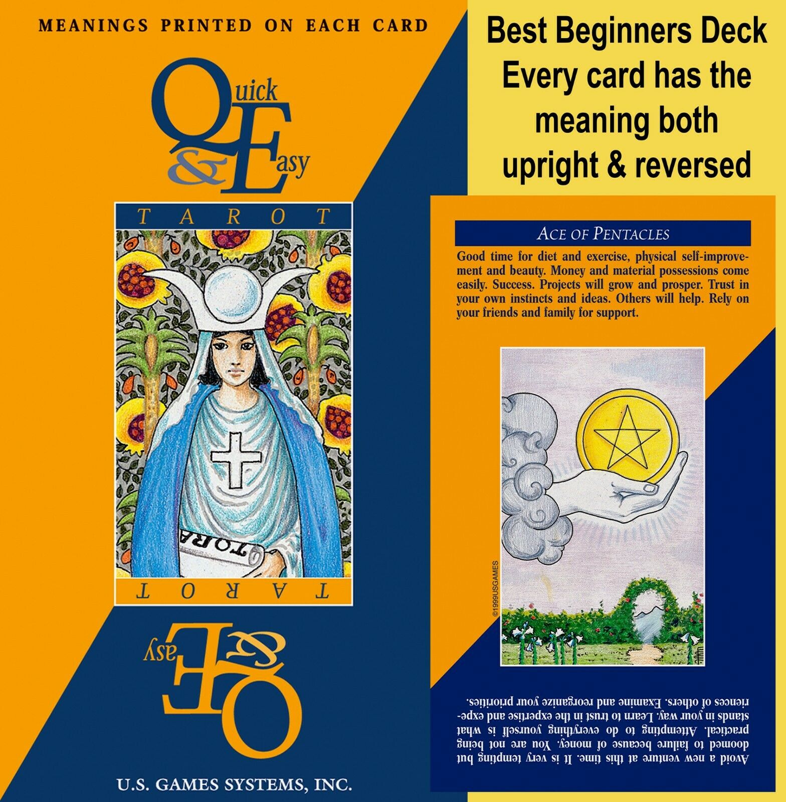 Q&e Quick And Easy Tarot Rider Waite Deck Beginners Meaning On Every Card New