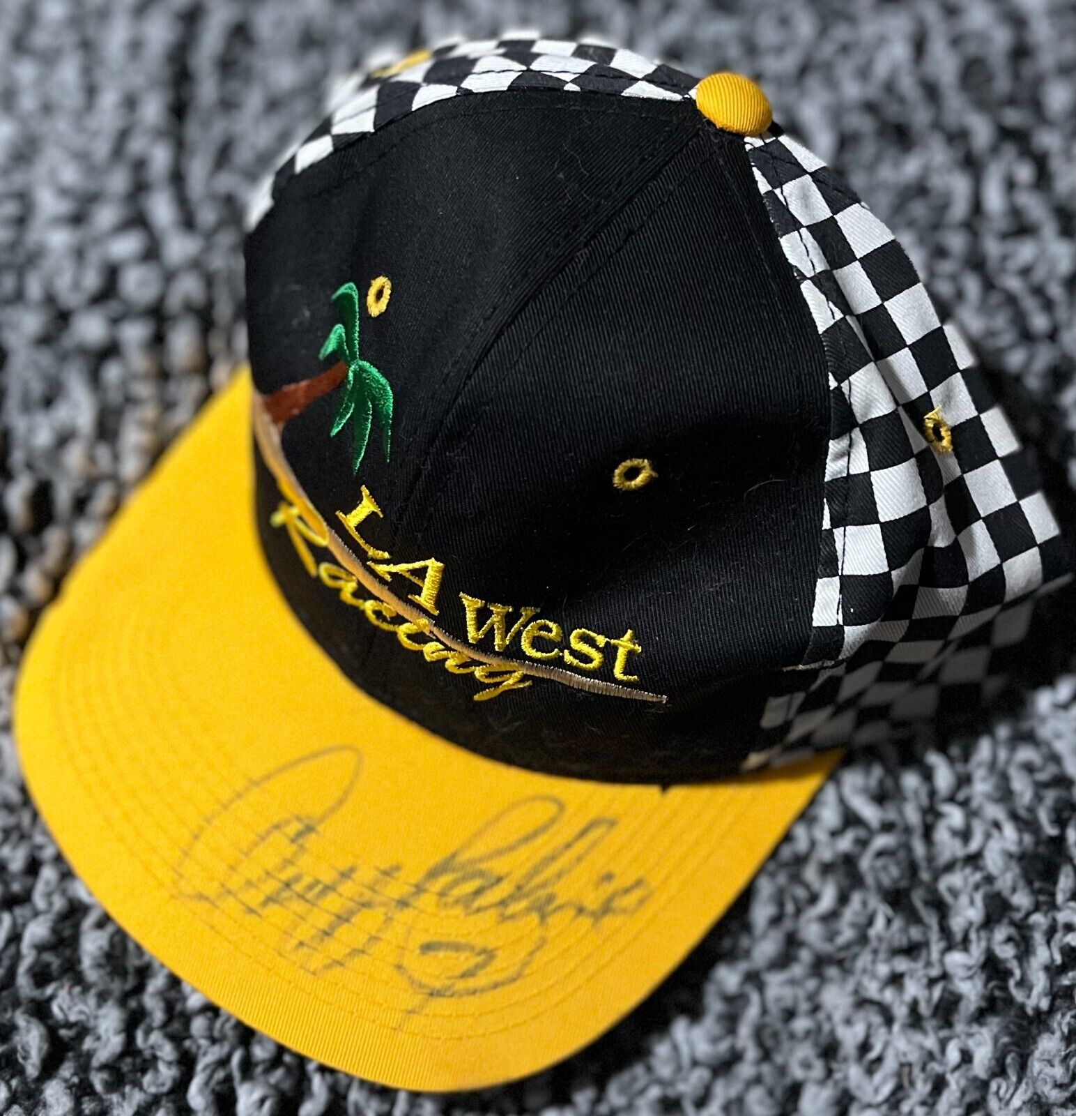 Geoff Bodine Signed Vintage La West Racing Snapback Hat