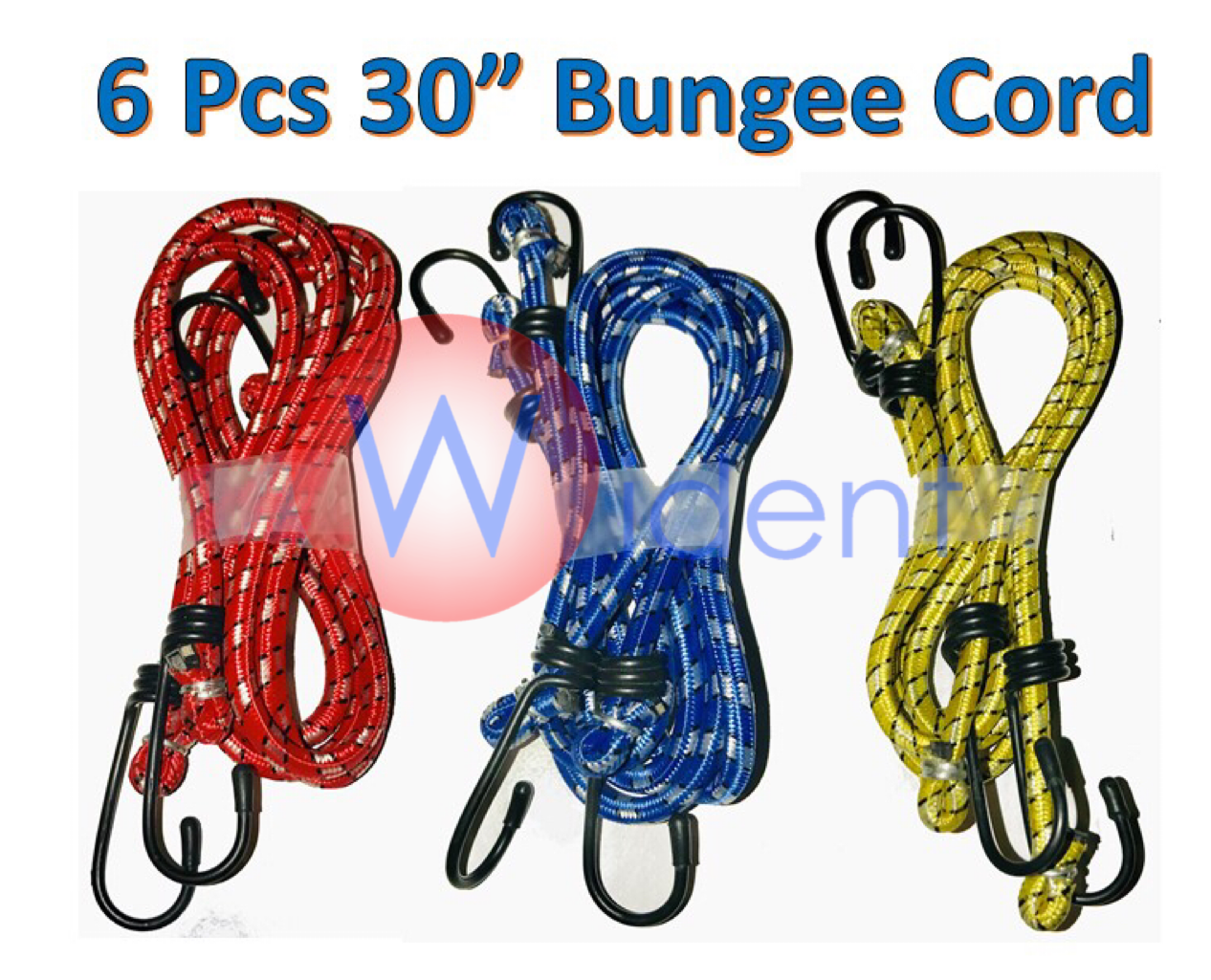 6pk 30" Long Bungee Cord Strap Elastic Tie Down