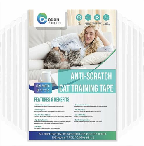 Anti-scratch Cat Training Tape, Clear Pre-cut For Easy Application,10 Xl Sheets