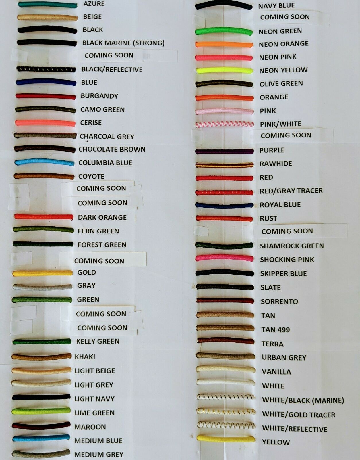 1/8" Bungee Shock Cord Many Colors Cut By The Foot , Nice Quality Bungee !