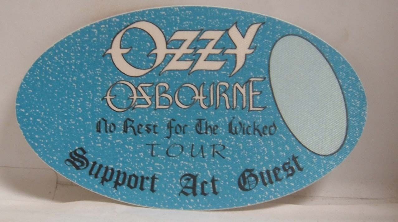 Ozzy Osbourne - Original Concert Tour Cloth Backstage Pass ***last One***