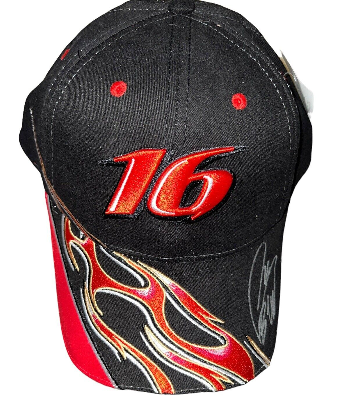 Greg Biffle Roush Racing Flames #16 Nwt Autographed Nos Vintage Nascar Hat