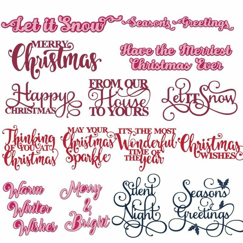 Merry Christmas Snow Letters Metal Cutting Dies Stencils For Diy Scrapbooking