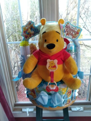 Wiinnie The Pooh Theme Diaper Cake Gift  Basket Made To Order For Girl / Boy