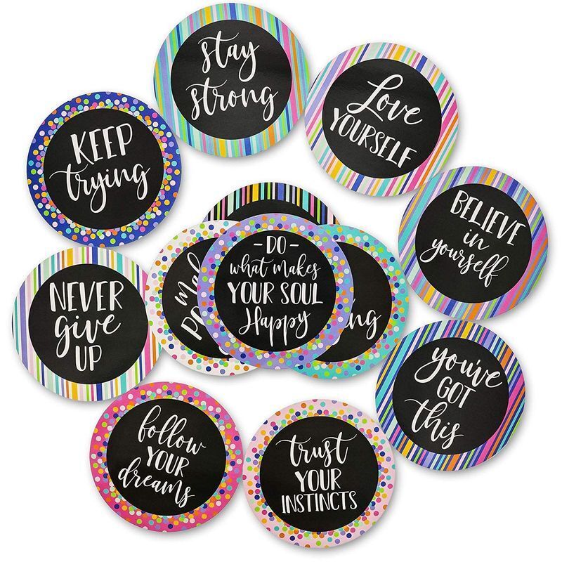 48 Positive Sayings Cutouts Set For Bulletin Board Motivational Decorations, 6"
