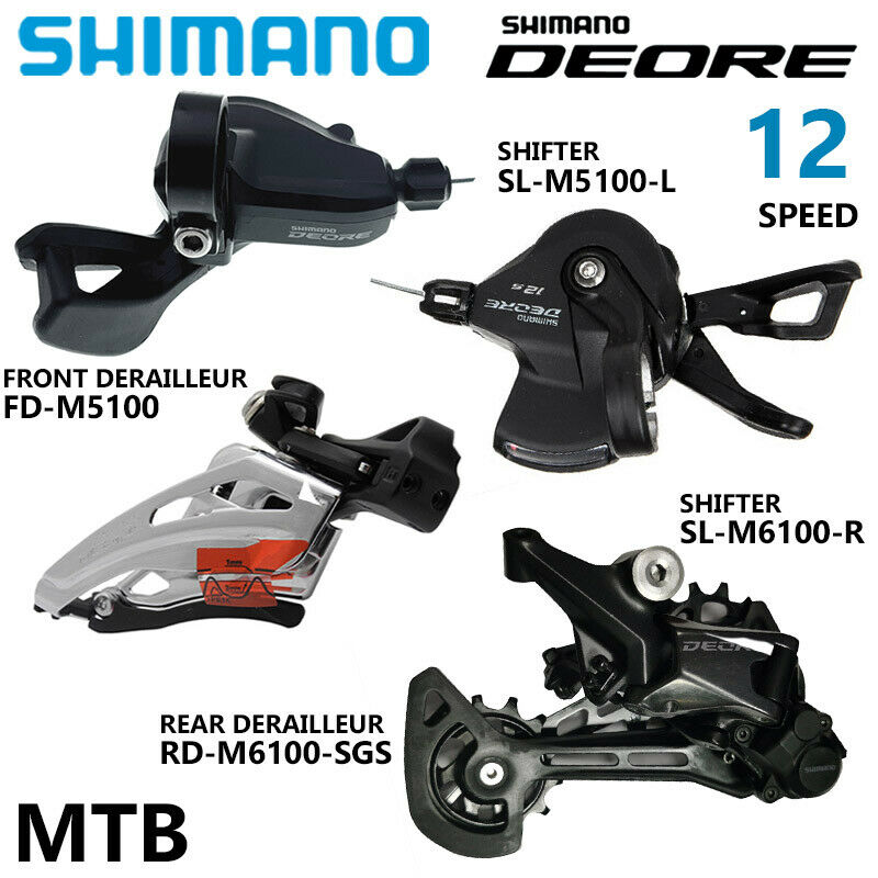 Shimnao Deore M6100 2x12 Speed Groupset Front Rear Derailleur Shifter Mtb Bike