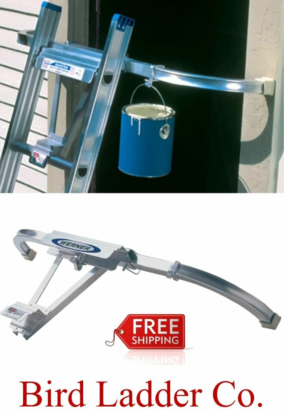 Werner Ac78 Quick Click Ladder Stabilizer / Standoff - Aluminum W/ Paint Hook