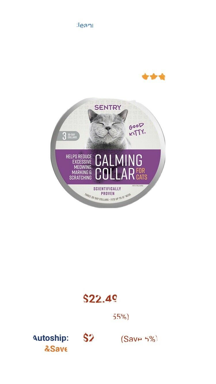Lupus 3 Pack Calming Collar For Cats Adjustable Natural Safe Waterproof - Purple