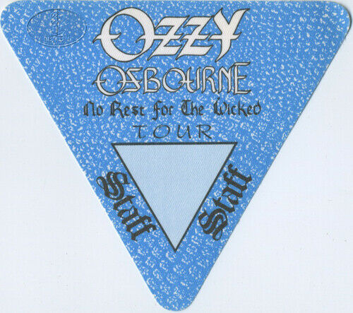 Ozzy Osbourne 1988-89 No Rest Tour Backstage Pass Staff