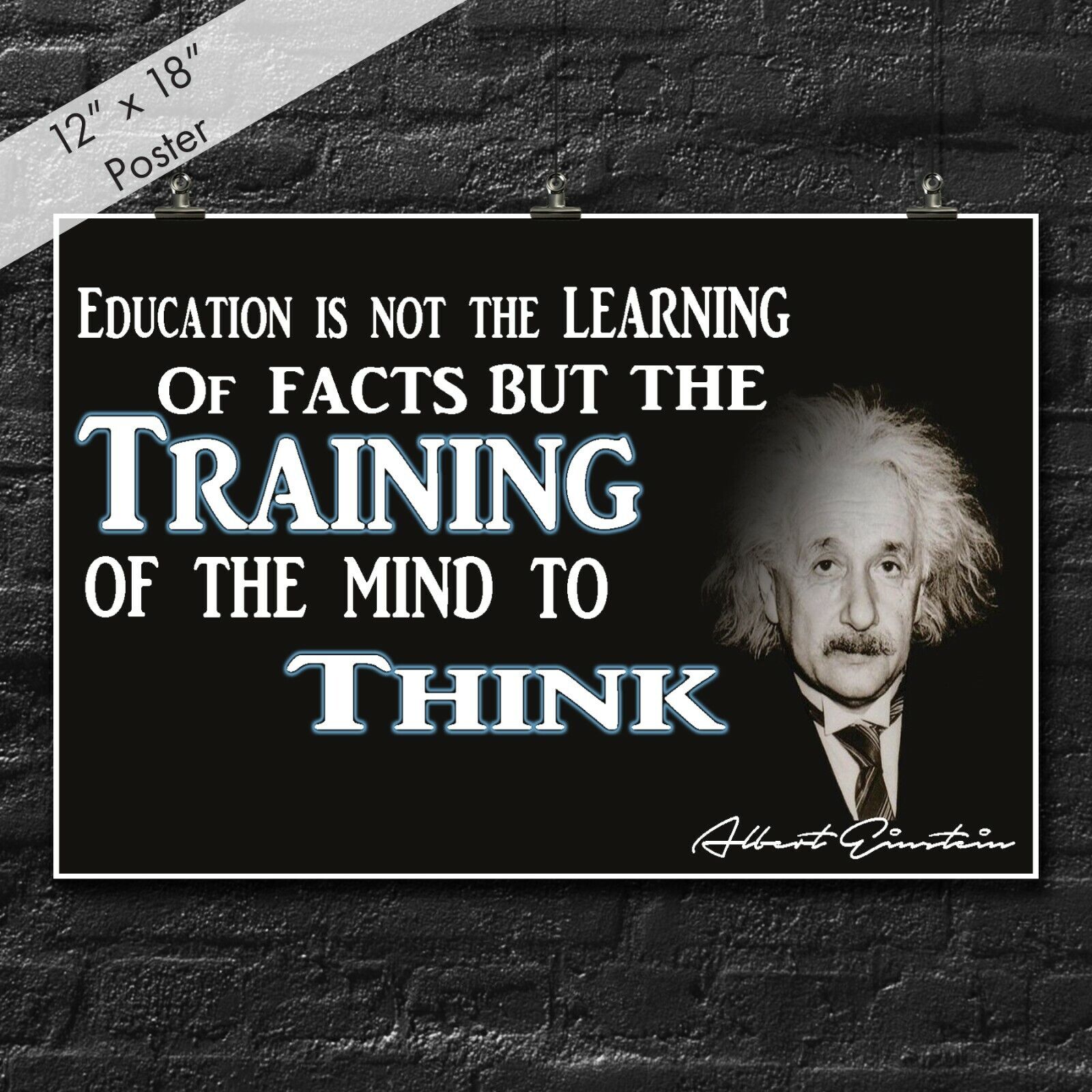 Albert Einstein Poster 12-inches By 18-inches Inspirational Motivational Prints