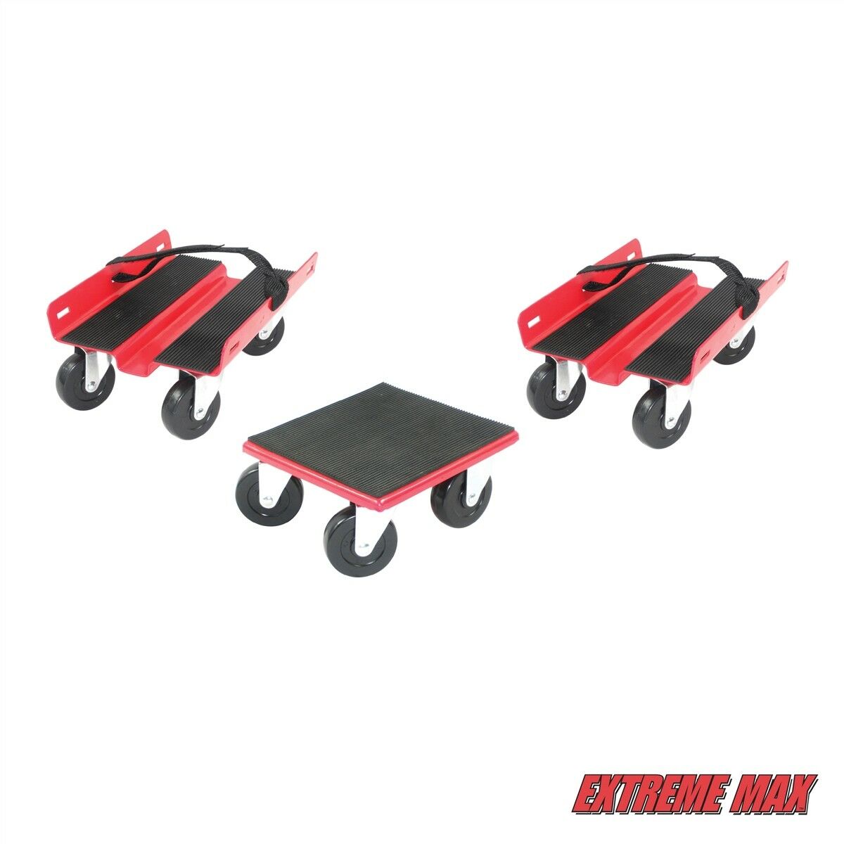 Extreme Max 5800.2000 Economy Snowmobile Dolly - Red Steel (3pc Set)