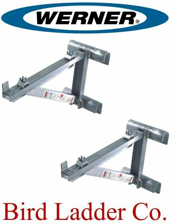 (1 Pair) Werner Ac10-14-02 Aluminum Short Body Ladder Jacks - 14" Wide Plank
